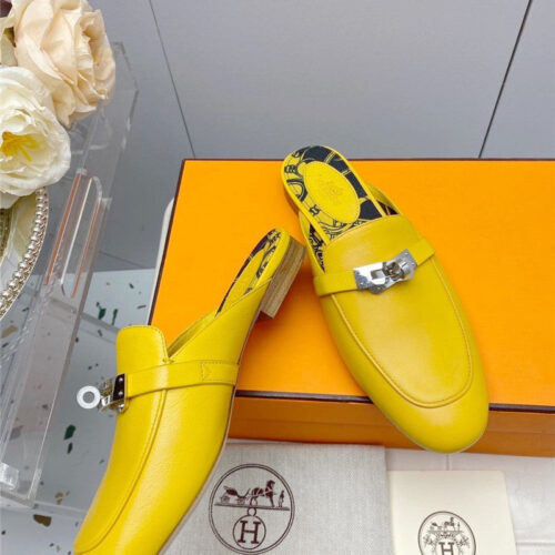 High Quality Luxury Hermes Kelly Buckle Flat Slippers – Sizes 35–41 product detail