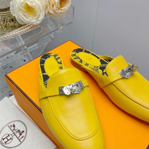 High Quality Luxury Hermes Kelly Buckle Flat Slippers – Sizes 35–41 product detail