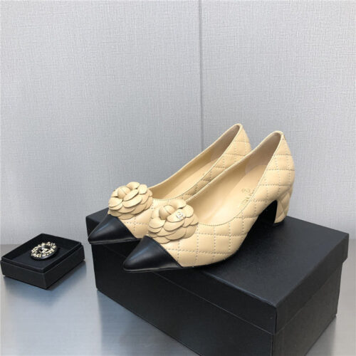 High Quality Luxury Chanel Chunky Heel Pointed Toe Shoes – Style 84070 product detail