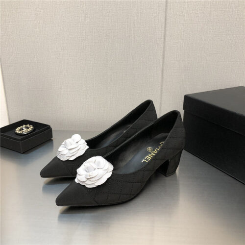 High Quality Luxury Chanel Chunky Heel Pointed Toe Shoes – Style 52998 product detail