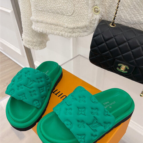 High Quality Luxury Louis Vuitton Velcro Platform Slippers product detail
