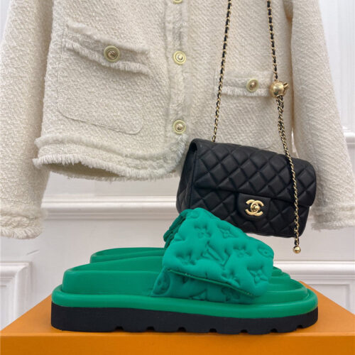 High Quality Luxury Louis Vuitton Velcro Platform Slippers product detail