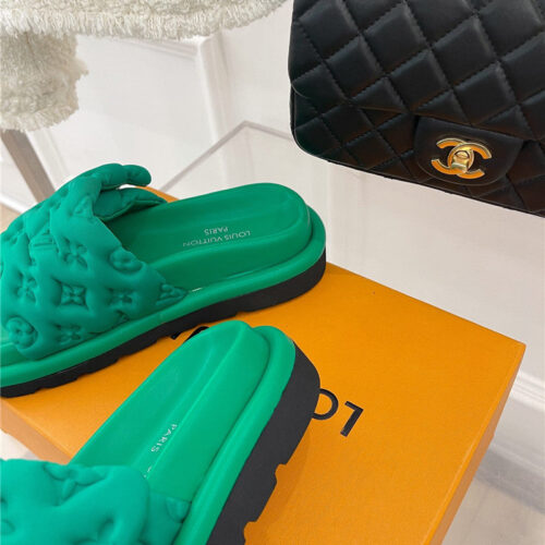 High Quality Luxury Louis Vuitton Velcro Platform Slippers product detail