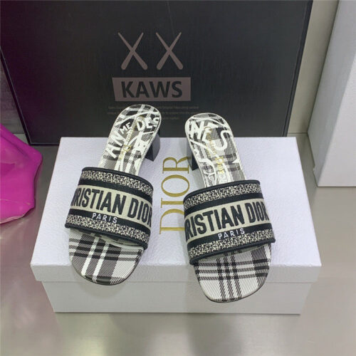 High Quality Luxury Dior Dway Heeled Slide alternate view