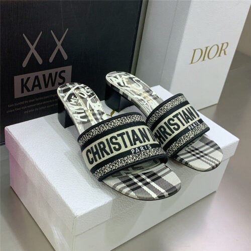 High Quality Luxury Dior Dway Heeled Slide