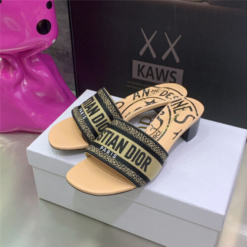 High Quality Luxury Dior Dway Heeled Slide – Style 87782 alternate view