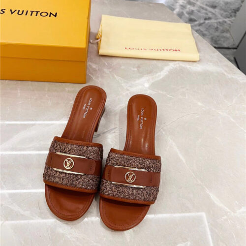 High Quality Luxury Louis Vuitton Chunky Heel Slippers – Style 24803 alternate view