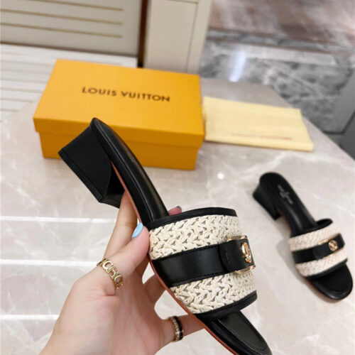High Quality Luxury Louis Vuitton Chunky Heel Slippers product detail