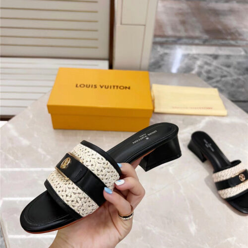 High Quality Luxury Louis Vuitton Chunky Heel Slippers product detail