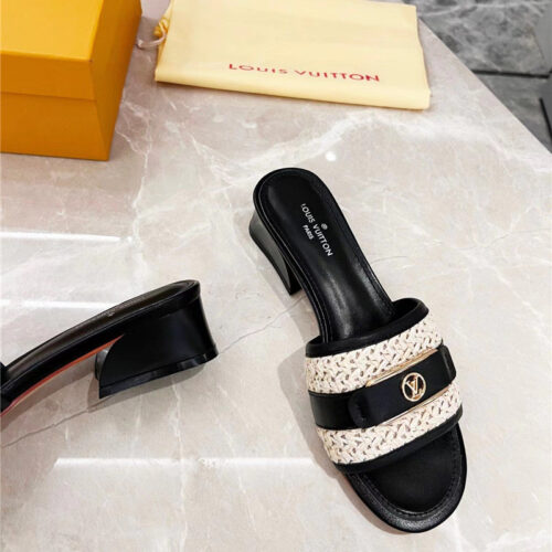 High Quality Luxury Louis Vuitton Chunky Heel Slippers product detail