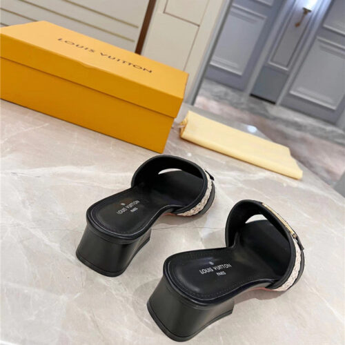 High Quality Luxury Louis Vuitton Chunky Heel Slippers product detail