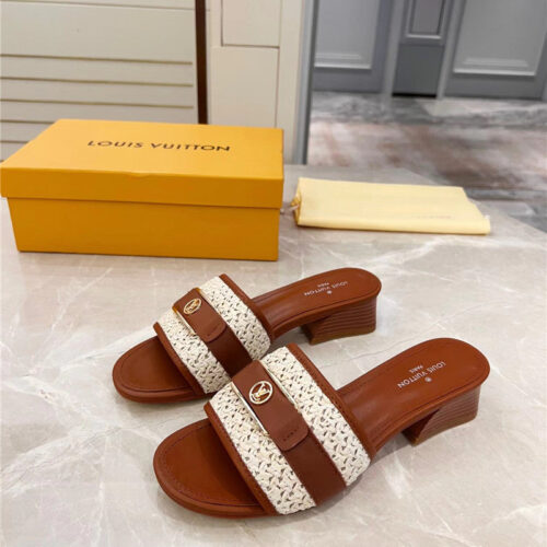 High Quality Luxury Louis Vuitton Chunky Heel Slippers – Style 60963 alternate view