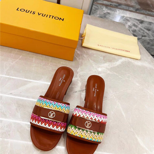 High Quality Luxury Louis Vuitton Chunky Heel Slippers – Style 95427 product detail