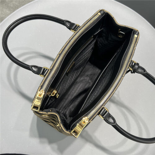 High Quality Luxury Prada Galeria Embroidered Triangle Check Tote Bag product detail