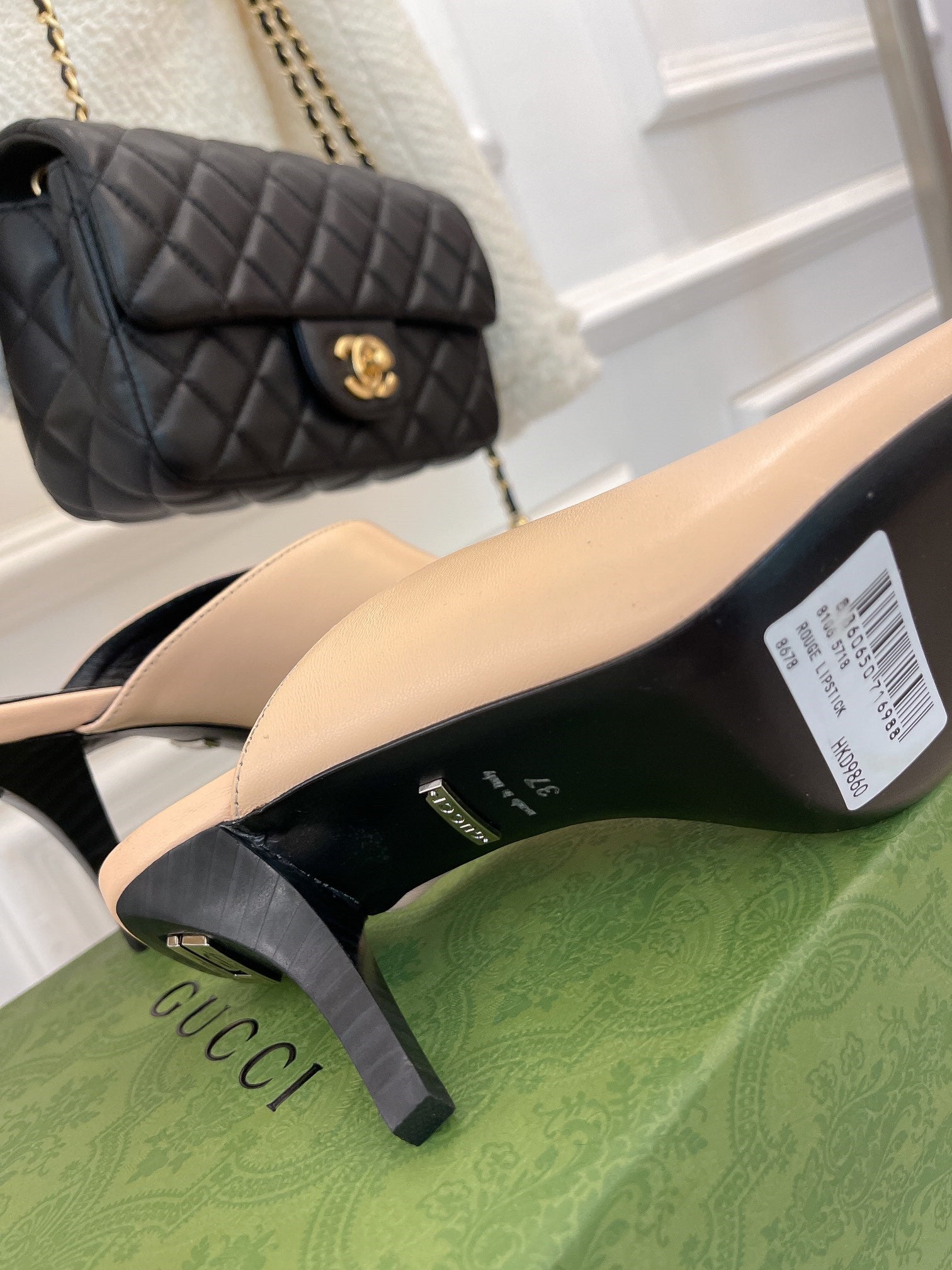 High Quality Luxury Gucci V Mouth Fish Mouth High Heel Slippers product detail