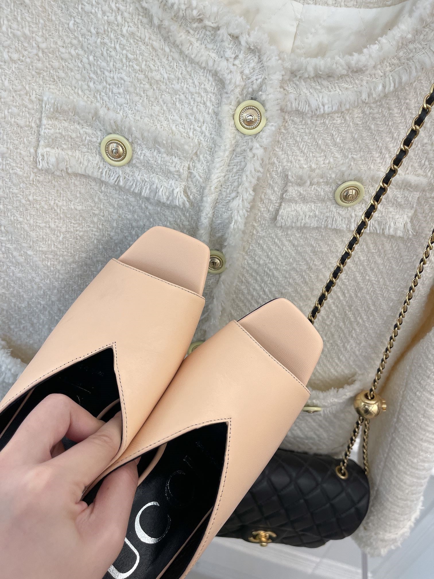 High Quality Luxury Gucci V Mouth Fish Mouth High Heel Slippers product detail