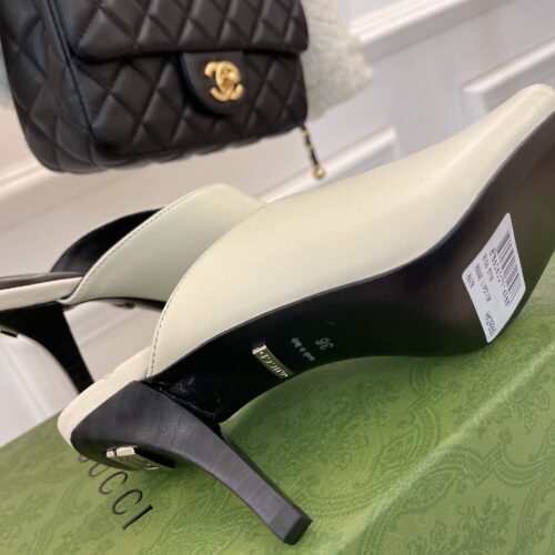 High Quality Luxury Gucci V Mouth Fish Mouth High Heel Slippers – Style 12819 product detail
