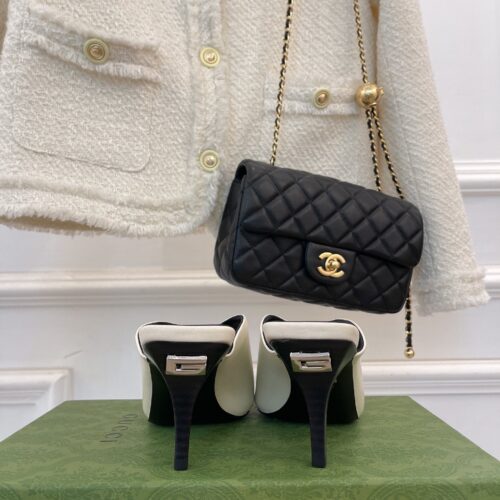 High Quality Luxury Gucci V Mouth Fish Mouth High Heel Slippers – Style 12819 product detail