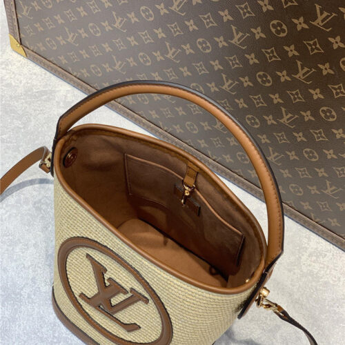 High Quality Luxury Louis Vuitton Knitted Raffia Bag – Style 47694 product detail
