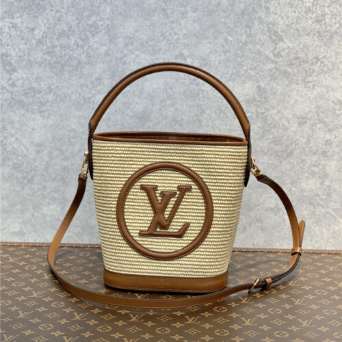 High Quality Luxury Louis Vuitton Knitted Raffia Bag – Style 47694