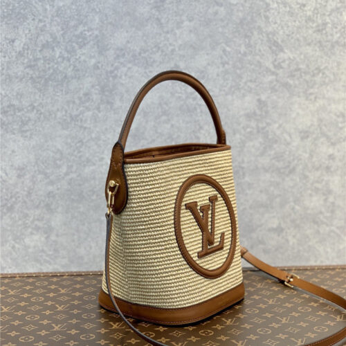 High Quality Luxury Louis Vuitton Knitted Raffia Bag – Style 47694 product detail