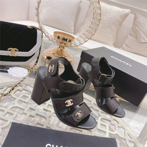 High Quality Luxury Chanel Early Spring Catwalk New Thick Heel Sandals – Style 50790