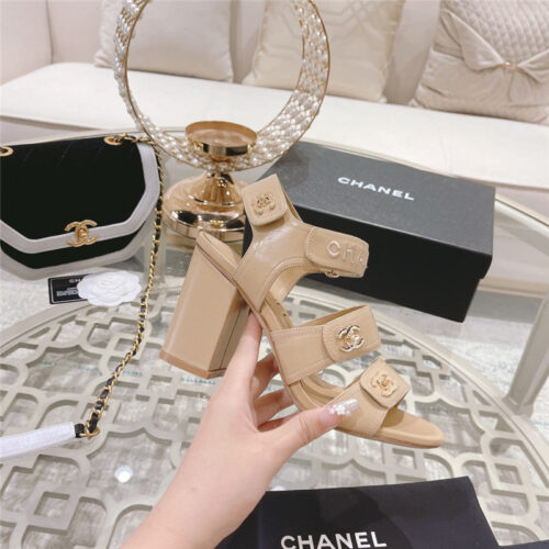 High Quality Luxury Chanel Early Spring Catwalk New Thick Heel Sandals alternate view