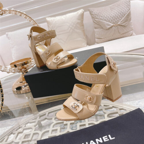 High Quality Luxury Chanel Early Spring Catwalk New Thick Heel Sandals product detail