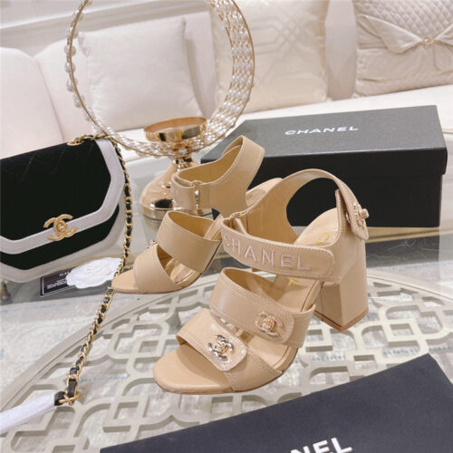 High Quality Luxury Chanel Early Spring Catwalk New Thick Heel Sandals product detail