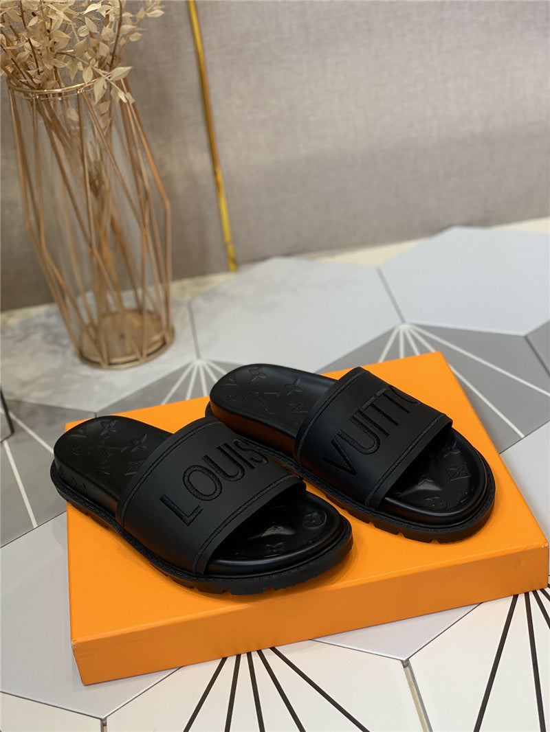 High Quality Luxury Louis Vuitton Platform Slippers