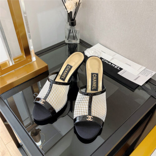 High Quality Luxury Chanel Fish Mouth Stiletto Sandals – Style 29766