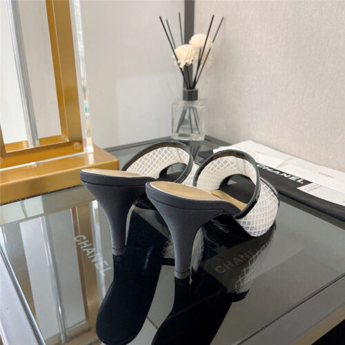 High Quality Luxury Chanel Fish Mouth Stiletto Sandals – Style 29766 product detail