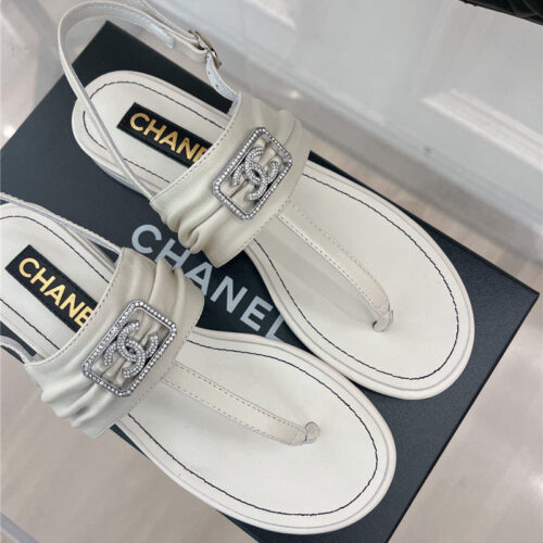 High Quality Luxury Chanel Flip Flop Cc Square Sandals – Style 91782 product detail