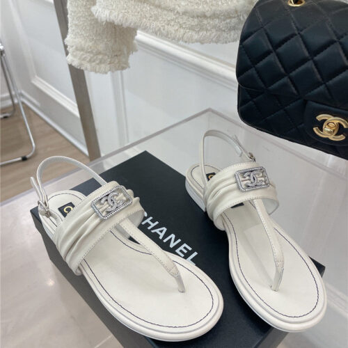 High Quality Luxury Chanel Flip Flop Cc Square Sandals – Style 91782