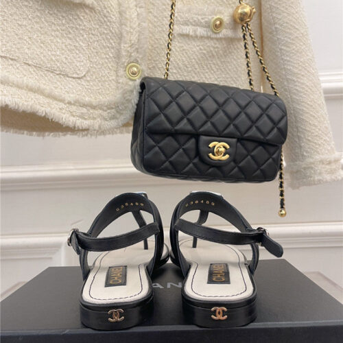 High Quality Luxury Chanel Flip Flop Cc Square Sandals product detail