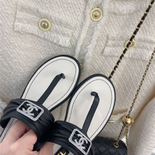 High Quality Luxury Chanel Flip Flop Cc Square Sandals product detail