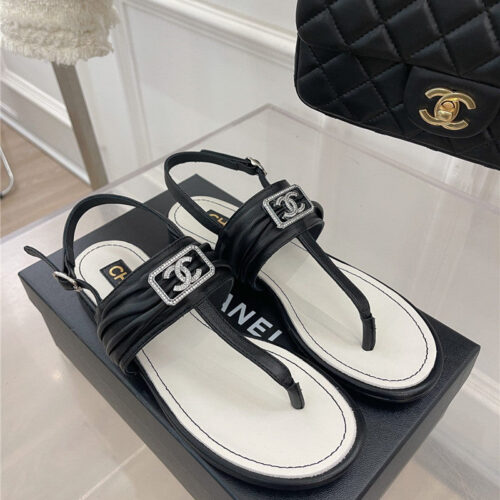 High Quality Luxury Chanel Flip Flop Cc Square Sandals
