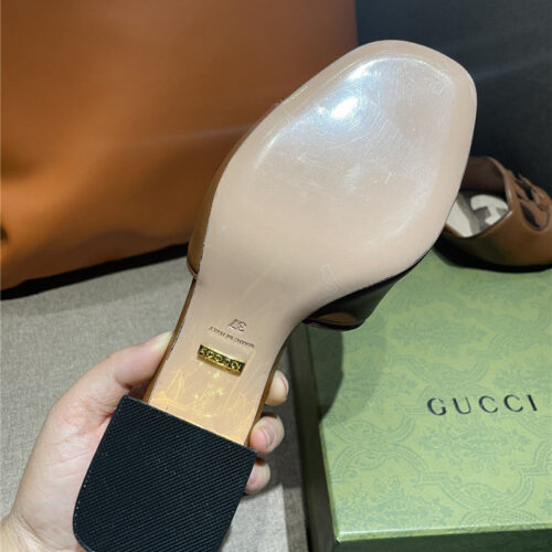 High Quality Luxury Gucci GG Chunky Heel Slippers – Style 85843 product detail