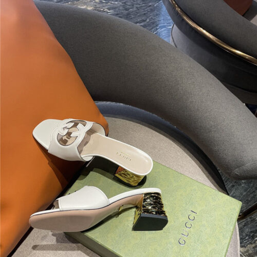 High Quality Luxury Gucci GG Chunky Heel Slippers product detail