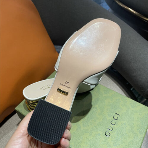 High Quality Luxury Gucci GG Chunky Heel Slippers product detail