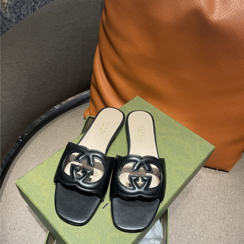 High Quality Luxury Gucci GG Flat Slippers