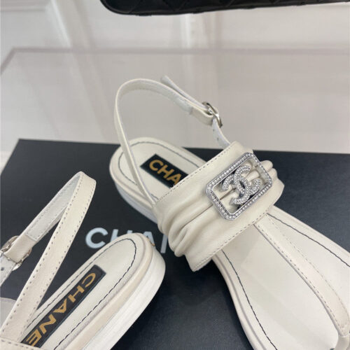 High Quality Luxury Chanel Flip Flop Cc Square Sandals – Style 91782 product detail