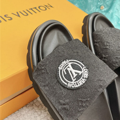 High Quality Luxury Louis Vuitton Denim Slippers product detail