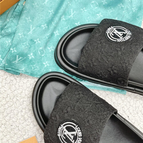 High Quality Luxury Louis Vuitton Denim Slippers product detail