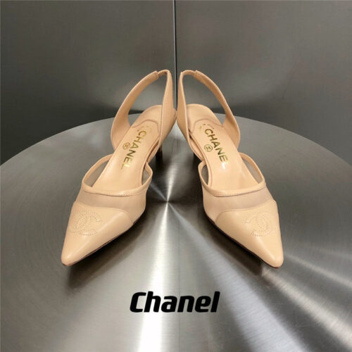 High Quality Luxury Chanel Mesh Pointed Toe Cat Heels – Style 45766 alternate view
