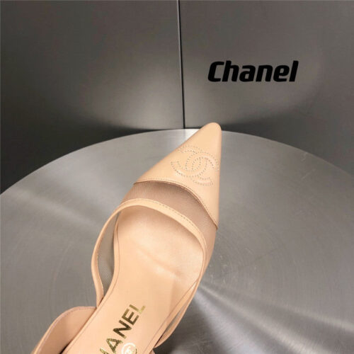 High Quality Luxury Chanel Mesh Pointed Toe Cat Heels – Style 45766 product detail