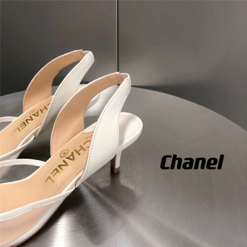 High Quality Luxury Chanel Mesh Pointed Toe Cat Heels product detail