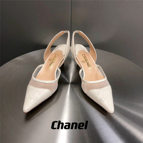 High Quality Luxury Chanel Mesh Pointed Toe Cat Heels product detail