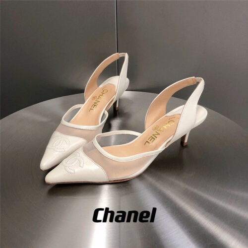 High Quality Luxury Chanel Mesh Pointed Toe Cat Heels alternate view