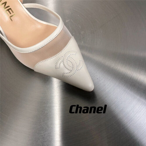 High Quality Luxury Chanel Mesh Pointed Toe Cat Heels product detail